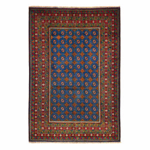 שטיח אפגני בוכרה 00 כחול 297*201 | Bokhara Rug