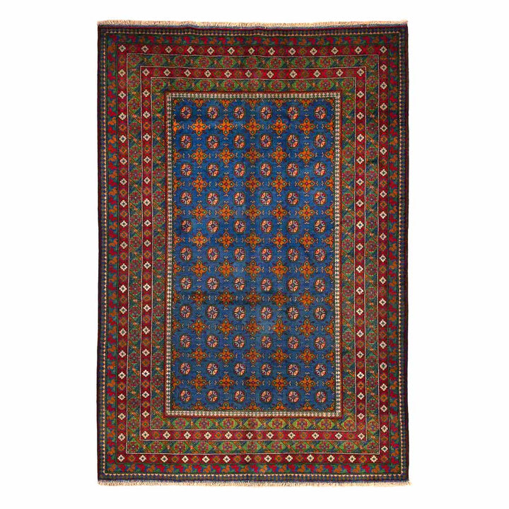 שטיח אפגני בוכרה 00 כחול 297*201 | Bokhara Rug