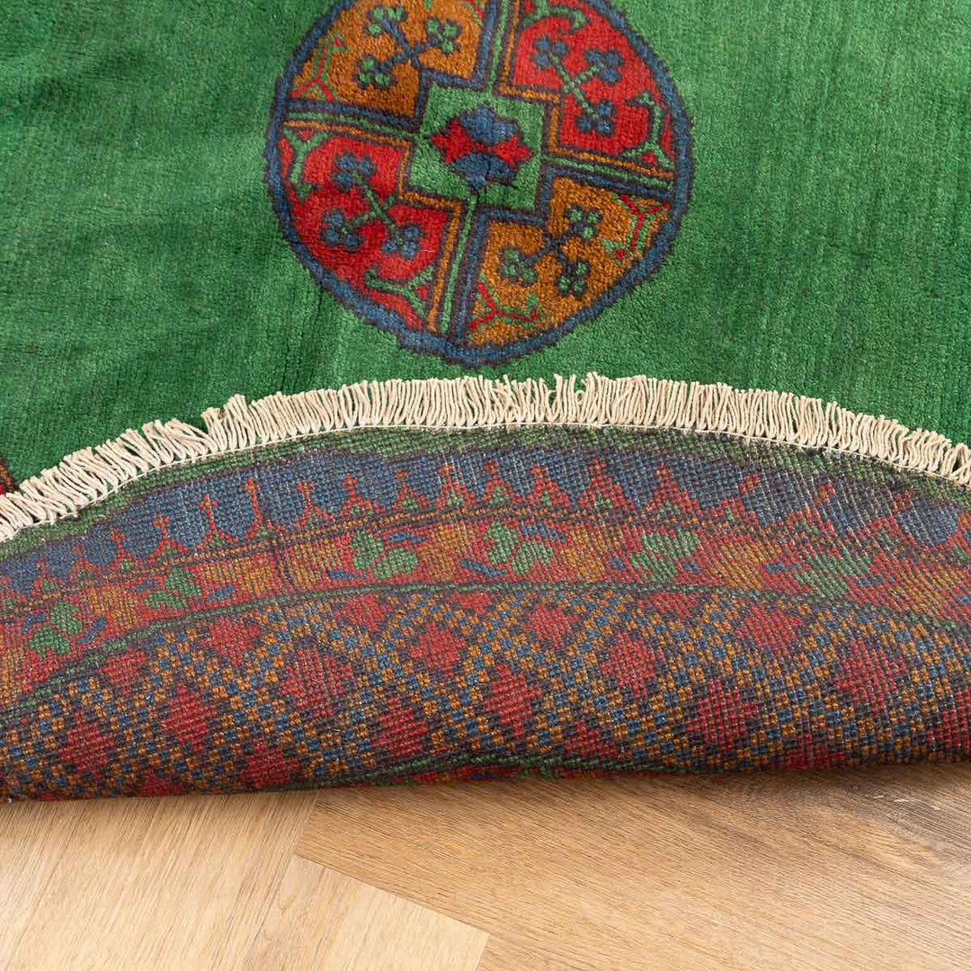 שטיח אפגני רגל פיל 00 ירוק  145*143