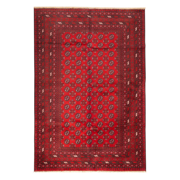 שטיח אפגני בוכרה 00 אדום 244*166 | Bokhara Rug