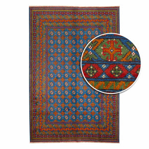 שטיח אפגני בוכרה 00 כחול 300*201 | Bokhara Rug