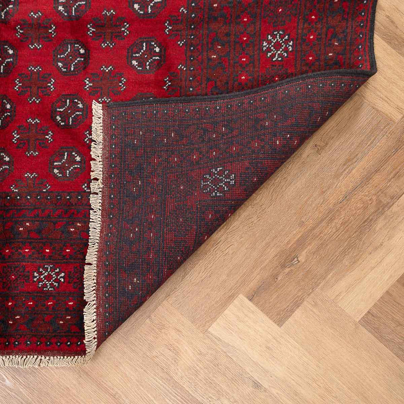 שטיח אפגני בוכרה 00 אדום 237*163 | Bokhara Rug