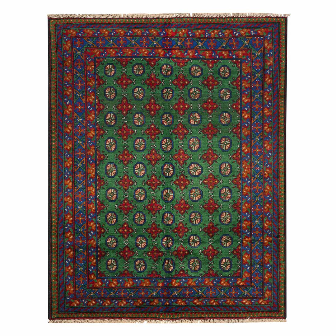 שטיח אפגני בוכרה 00 ירוק 198*154 | Bokhara Rug