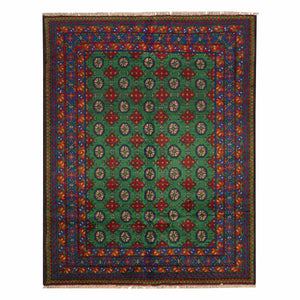 שטיח אפגני בוכרה 00 ירוק 198*154 | Bokhara Rug