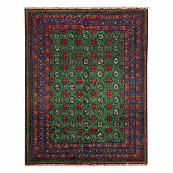 שטיח אפגני בוכרה 00 ירוק 198*154 | Bokhara Rug