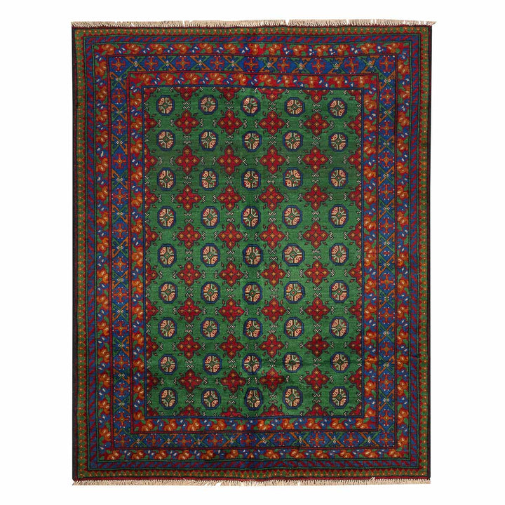 שטיח אפגני בוכרה 00 ירוק 198*154 | Bokhara Rug