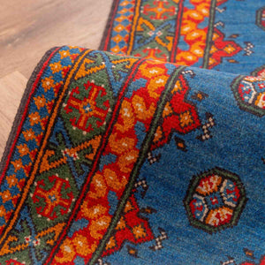 שטיח  אפגני בוכרה 00 כחול 193*81 | Bokhara Rug