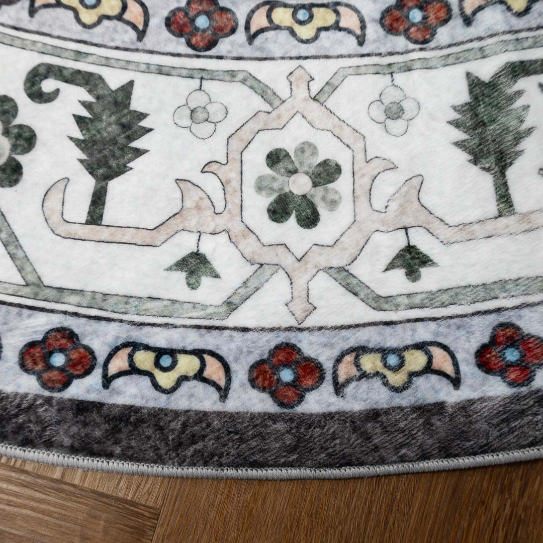 שטיח רחיץ מלטה  04 עגול צבעוני | Malta Washable Rug