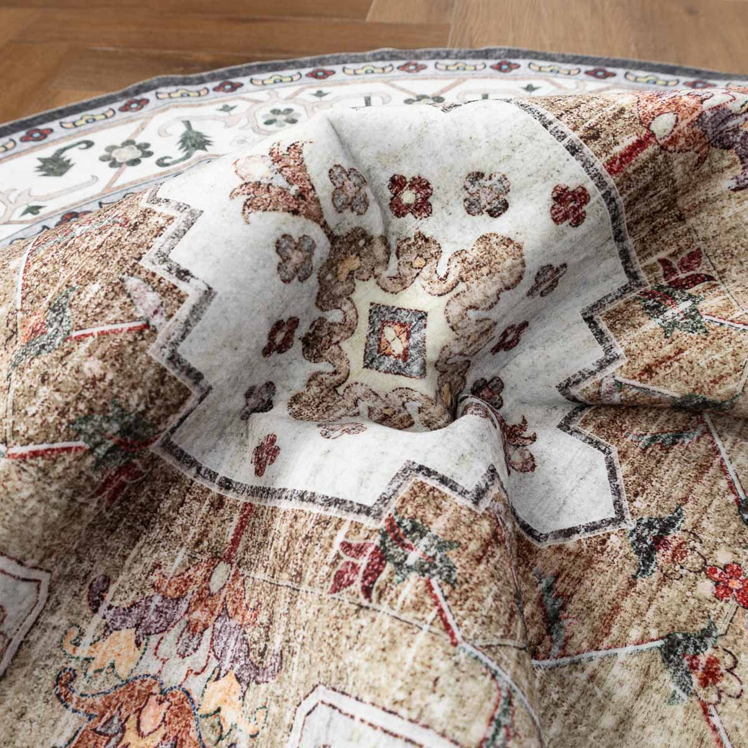 שטיח רחיץ מלטה  04 עגול צבעוני | Malta Washable Rug