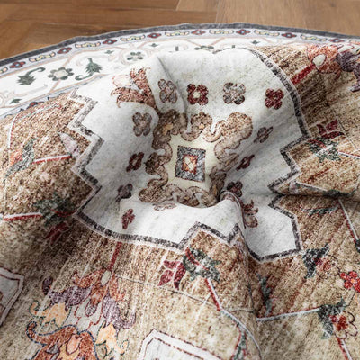 שטיח רחיץ מלטה  04 עגול צבעוני | Malta Washable Rug