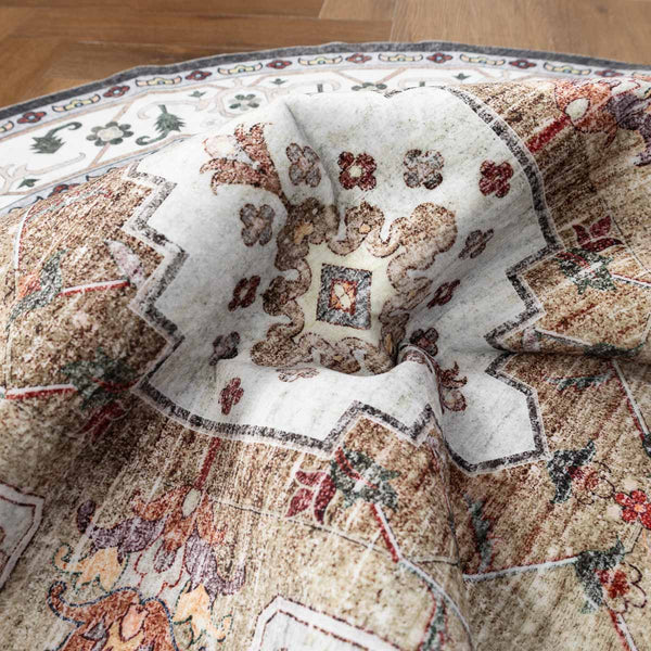 שטיח רחיץ מלטה  04 עגול צבעוני | Malta Washable Rug