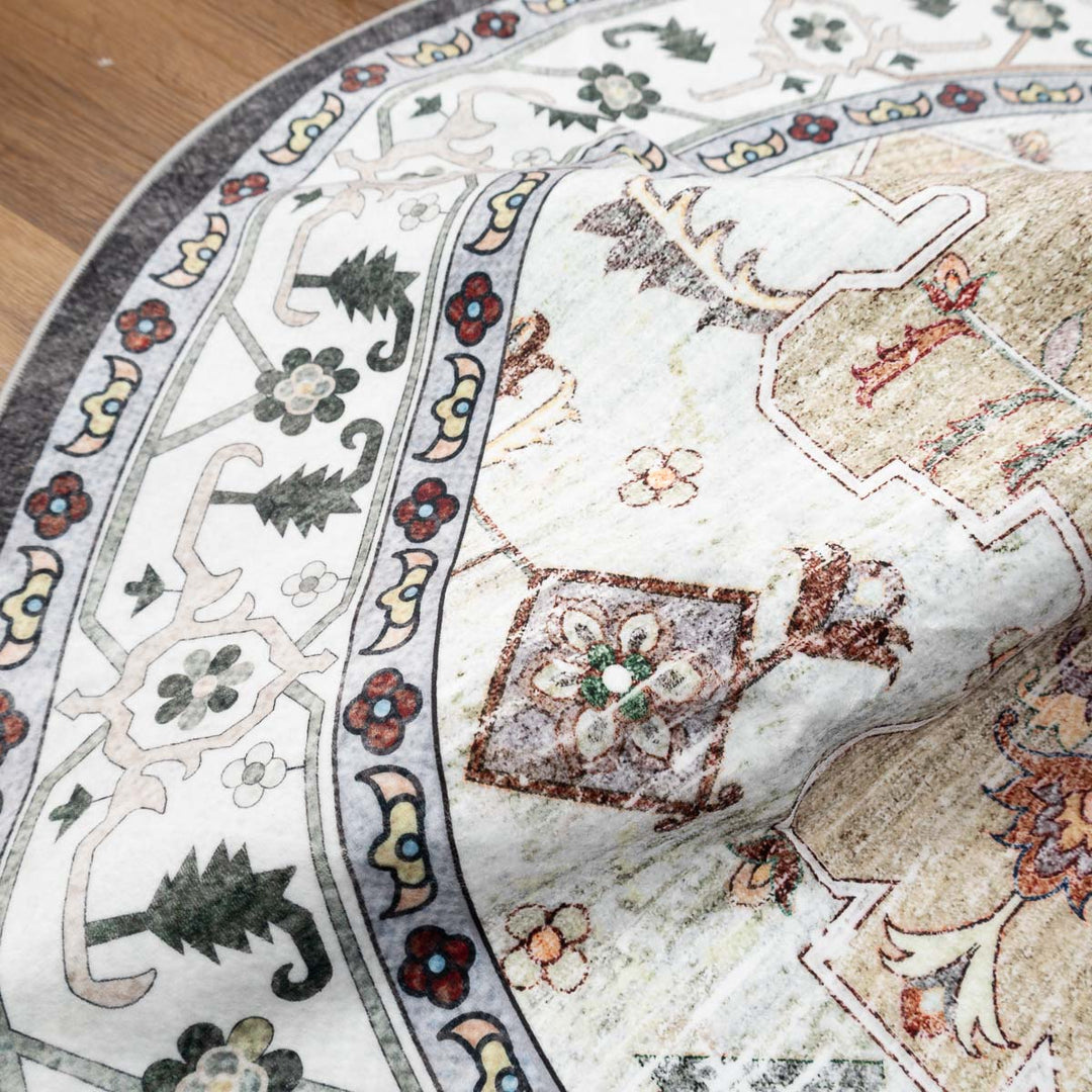 שטיח רחיץ מלטה  04 עגול צבעוני | Malta Washable Rug