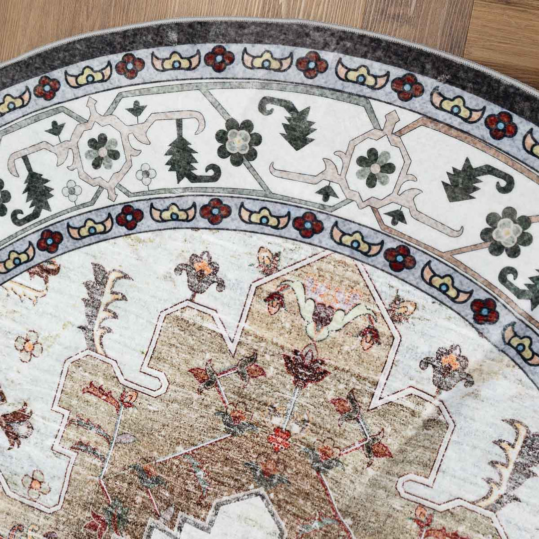 שטיח רחיץ מלטה  04 עגול צבעוני | Malta Washable Rug