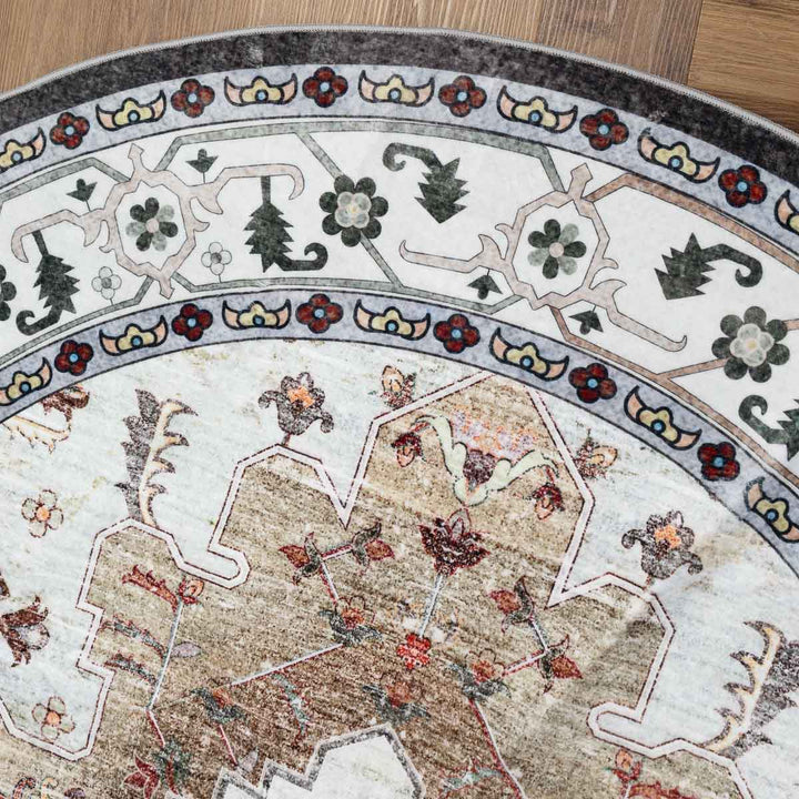 שטיח רחיץ מלטה  04 עגול צבעוני | Malta Washable Rug