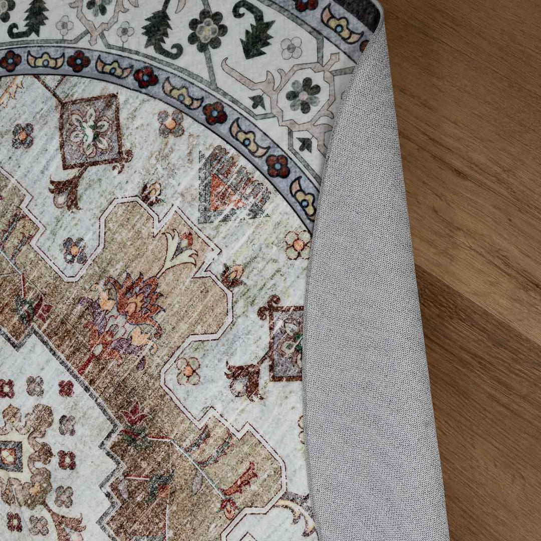שטיח רחיץ מלטה  04 עגול צבעוני | Malta Washable Rug