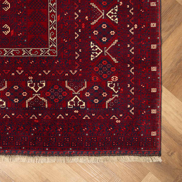שטיח אפגנן קונדוז 00 אדום 242*166 | Afghan Kunduz Hand-Knotted