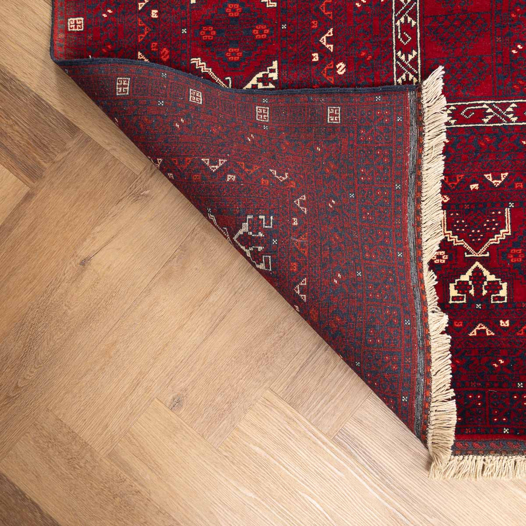 שטיח אפגנן קונדוז 00 אדום 242*166 | Afghan Kunduz Hand-Knotted