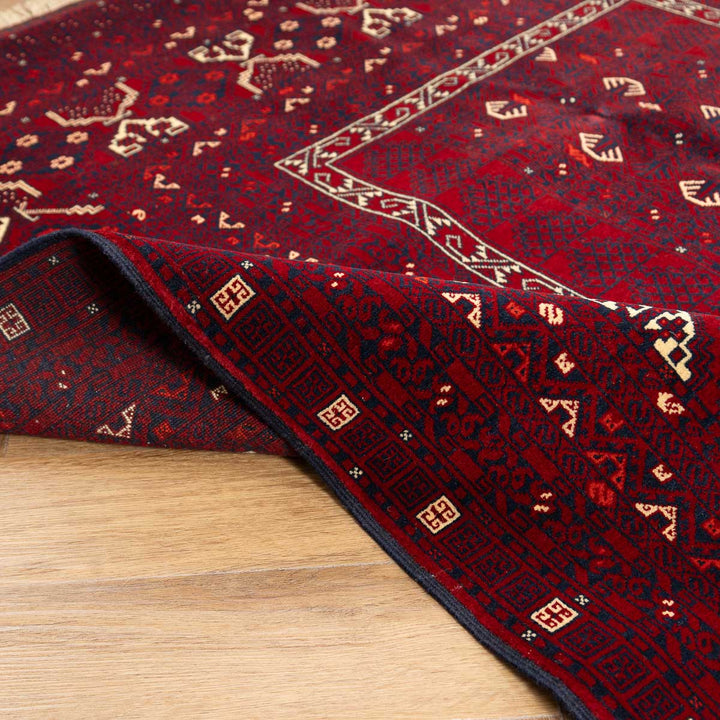 שטיח אפגנן קונדוז 00 אדום 242*166 | Afghan Kunduz Hand-Knotted