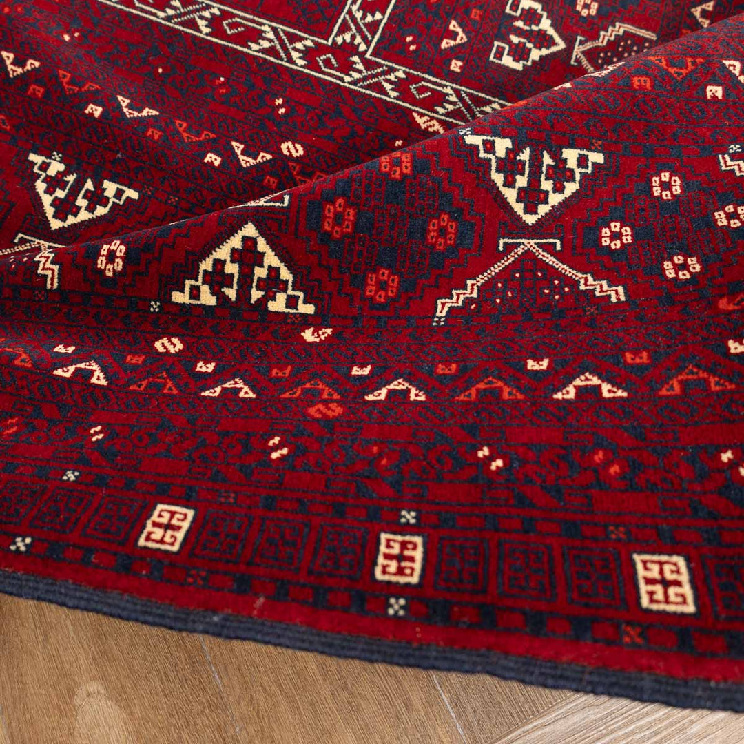 שטיח אפגנן קונדוז 00 אדום 242*166 | Afghan Kunduz Hand-Knotted