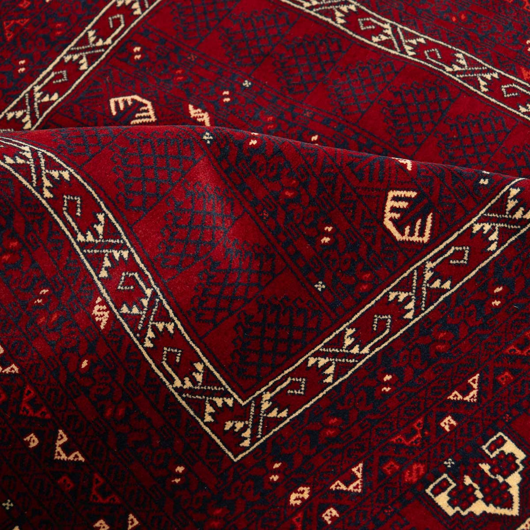 שטיח אפגנן קונדוז 00 אדום 242*166 | Afghan Kunduz Hand-Knotted