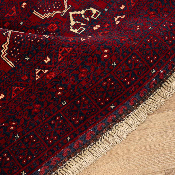 שטיח אפגנן קונדוז 00 אדום 242*166 | Afghan Kunduz Hand-Knotted