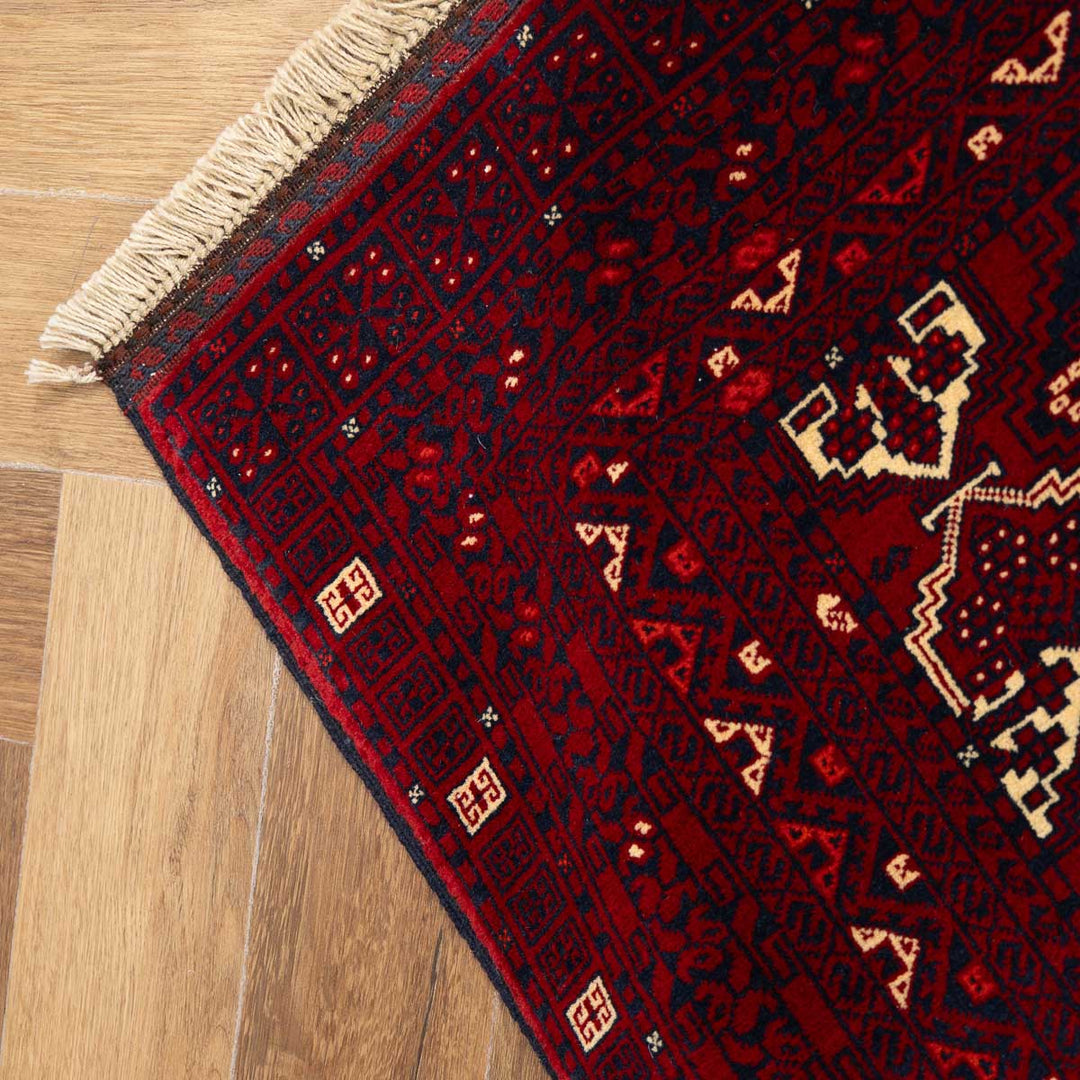 שטיח אפגנן קונדוז 00 אדום 242*166 | Afghan Kunduz Hand-Knotted