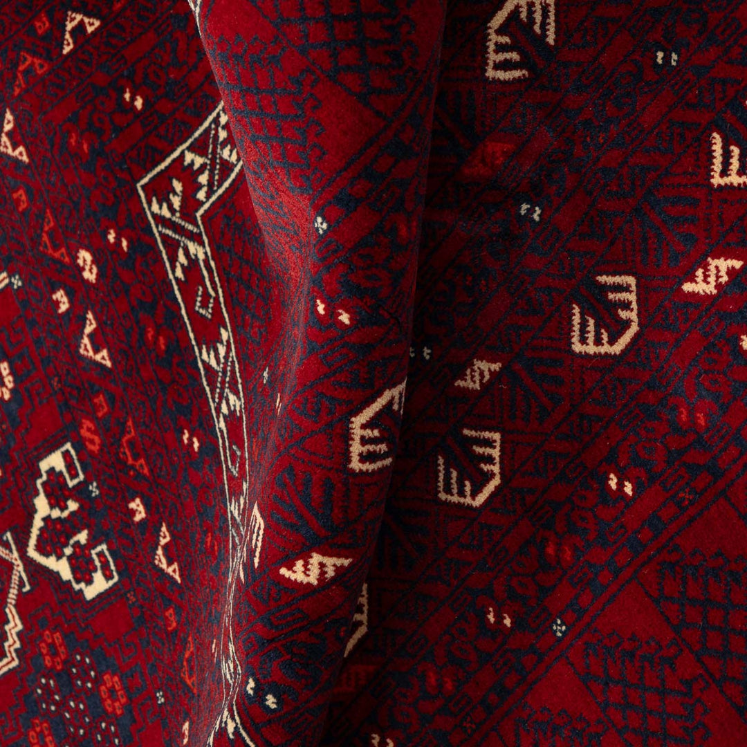 שטיח אפגנן קונדוז 00 אדום 242*166 | Afghan Kunduz Hand-Knotted