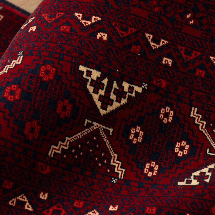 שטיח אפגנן קונדוז 00 אדום 242*166 | Afghan Kunduz Hand-Knotted