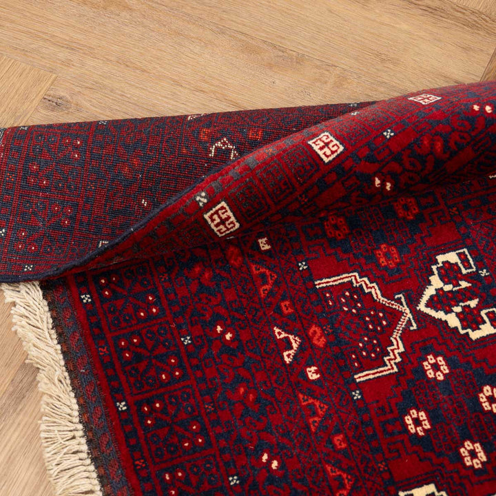 שטיח אפגנן קונדוז 00 אדום 242*166 | Afghan Kunduz Hand-Knotted