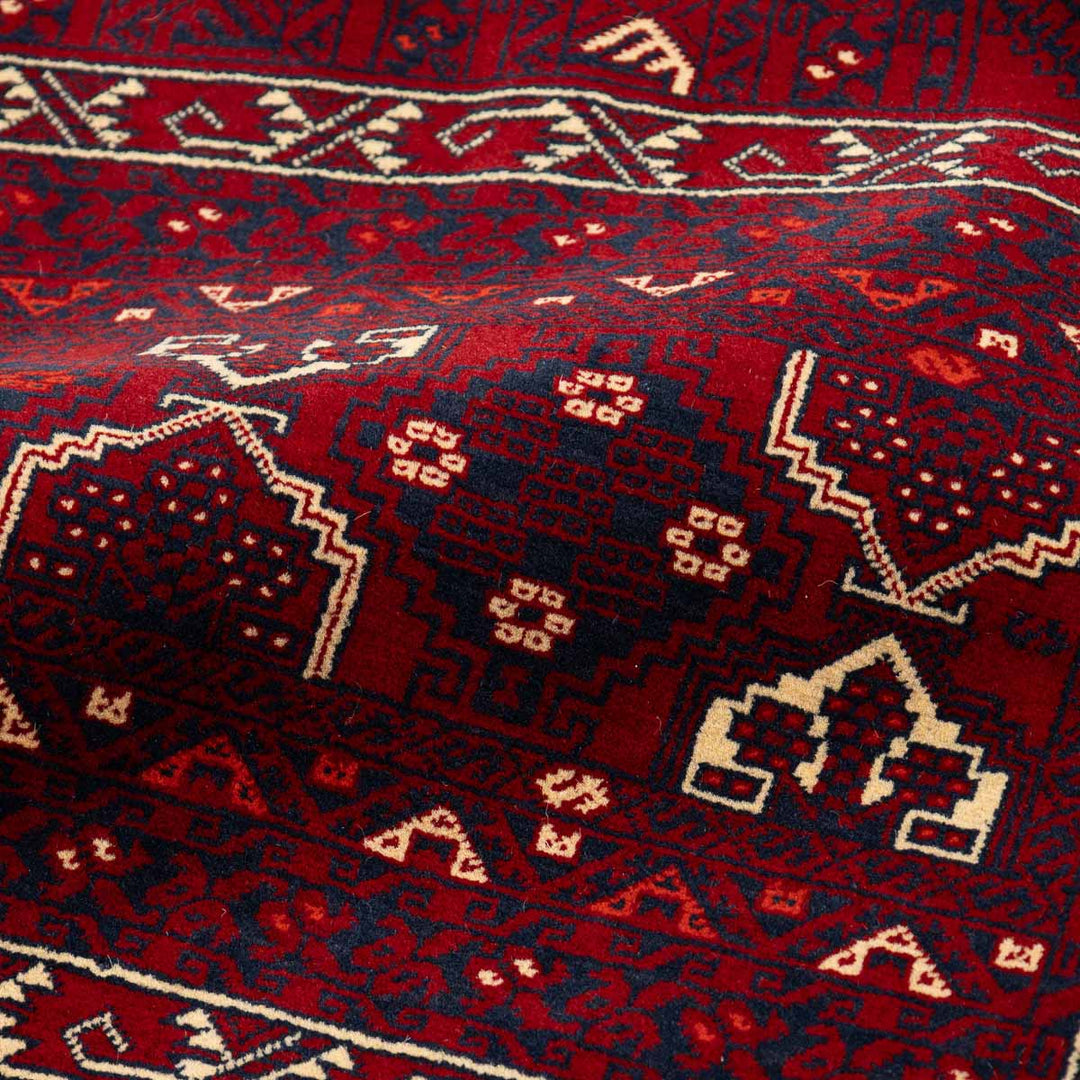 שטיח אפגנן קונדוז 00 אדום 242*166 | Afghan Kunduz Hand-Knotted