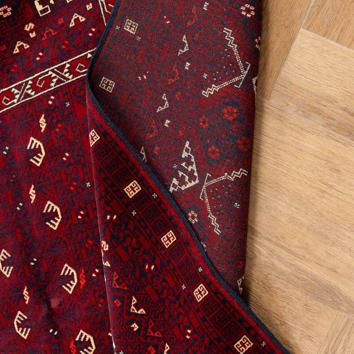 שטיח אפגנן קונדוז 00 אדום 242*166 | Afghan Kunduz Hand-Knotted