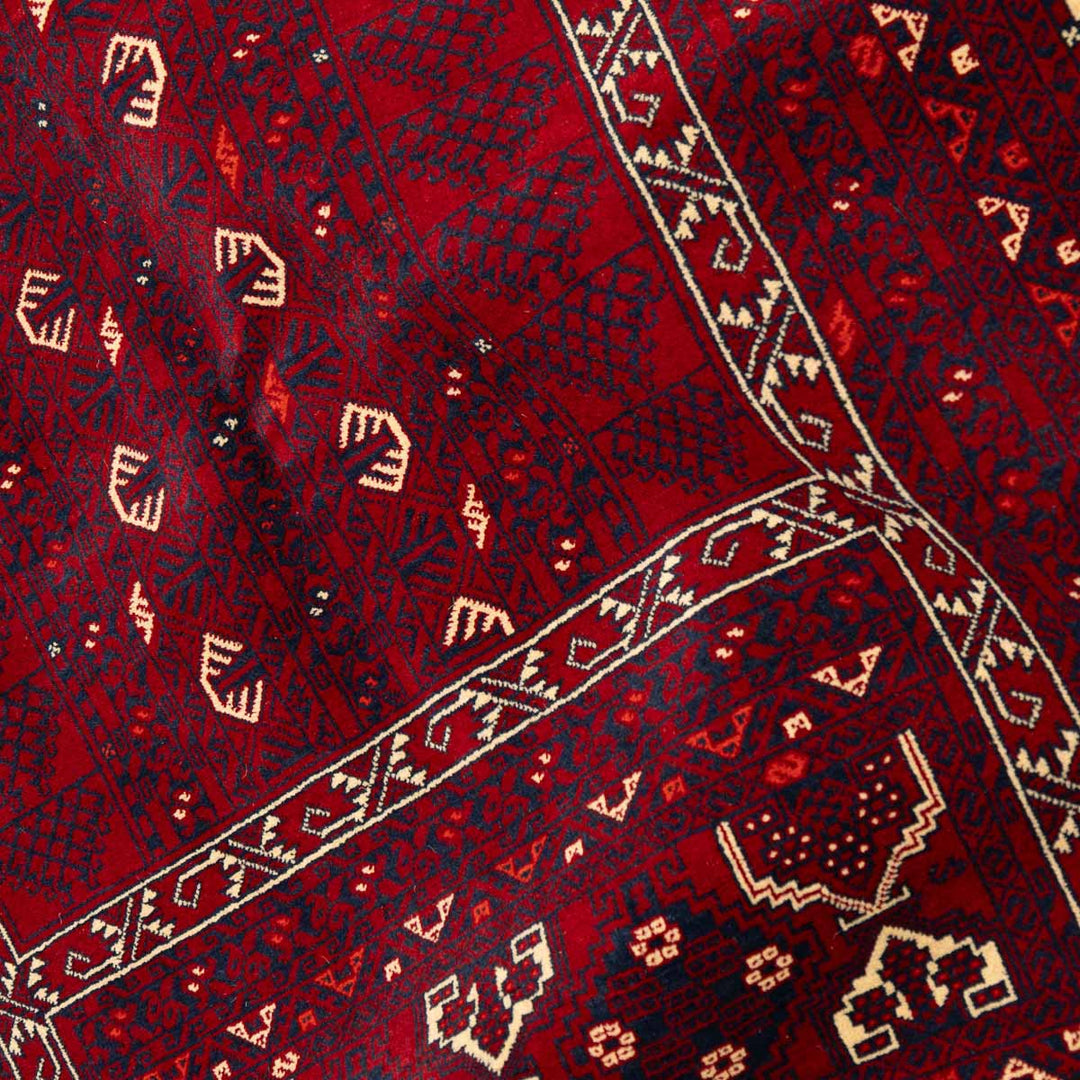 שטיח אפגנן קונדוז 00 אדום 242*166 | Afghan Kunduz Hand-Knotted