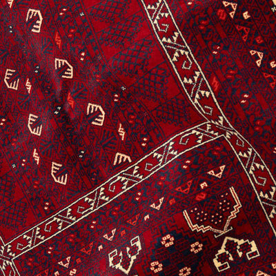 שטיח אפגנן קונדוז 00 אדום 242*166 | Afghan Kunduz Hand-Knotted