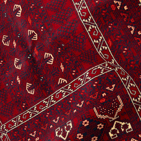 שטיח אפגנן קונדוז 00 אדום 242*166 | Afghan Kunduz Hand-Knotted
