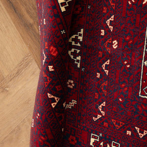 שטיח אפגנן קונדוז 00 אדום 242*166 | Afghan Kunduz Hand-Knotted