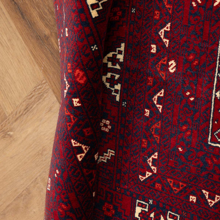 שטיח אפגנן קונדוז 00 אדום 242*166 | Afghan Kunduz Hand-Knotted