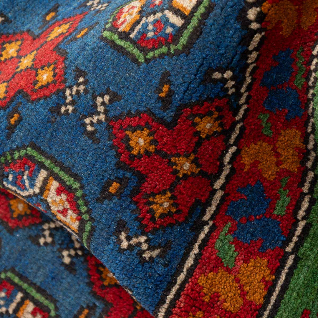 שטיח אפגני בוכרה עגול 00 אדום/כחול 150*150 | Bokhara Rug