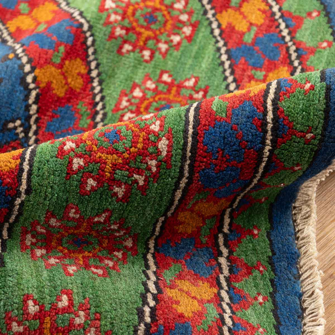 שטיח אפגני בוכרה עגול 00 אדום/כחול 150*150 | Bokhara Rug