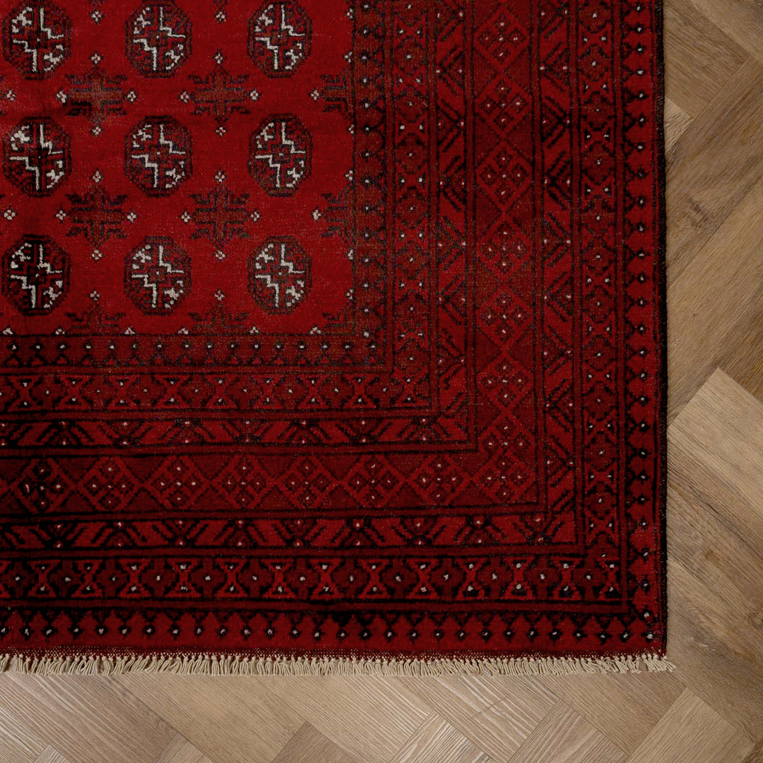 שטיח אפגני בוכרה 00 אדום 240*167 | Bokhara Rug