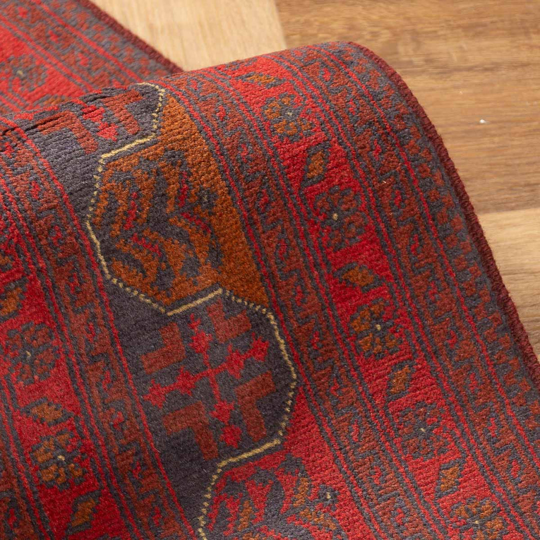 שטיח אפגני חלממדי קונדוז 00 אדום 235*172