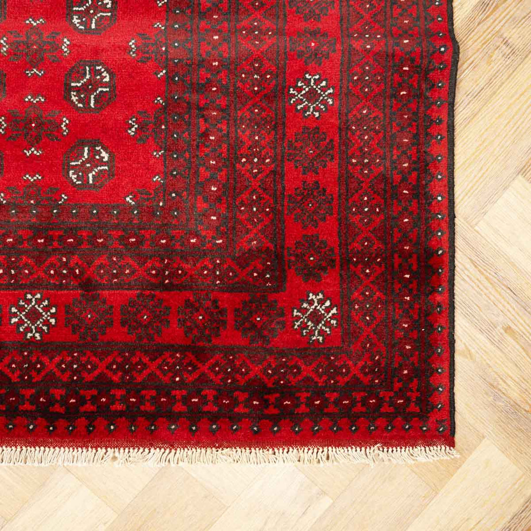שטיח אפגני בוכרה 00 אדום 244*163 | Bokhara Rug