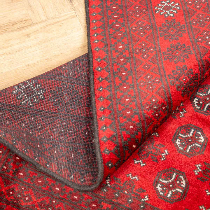 שטיח אפגני בוכרה 00 אדום 244*163 | Bokhara Rug
