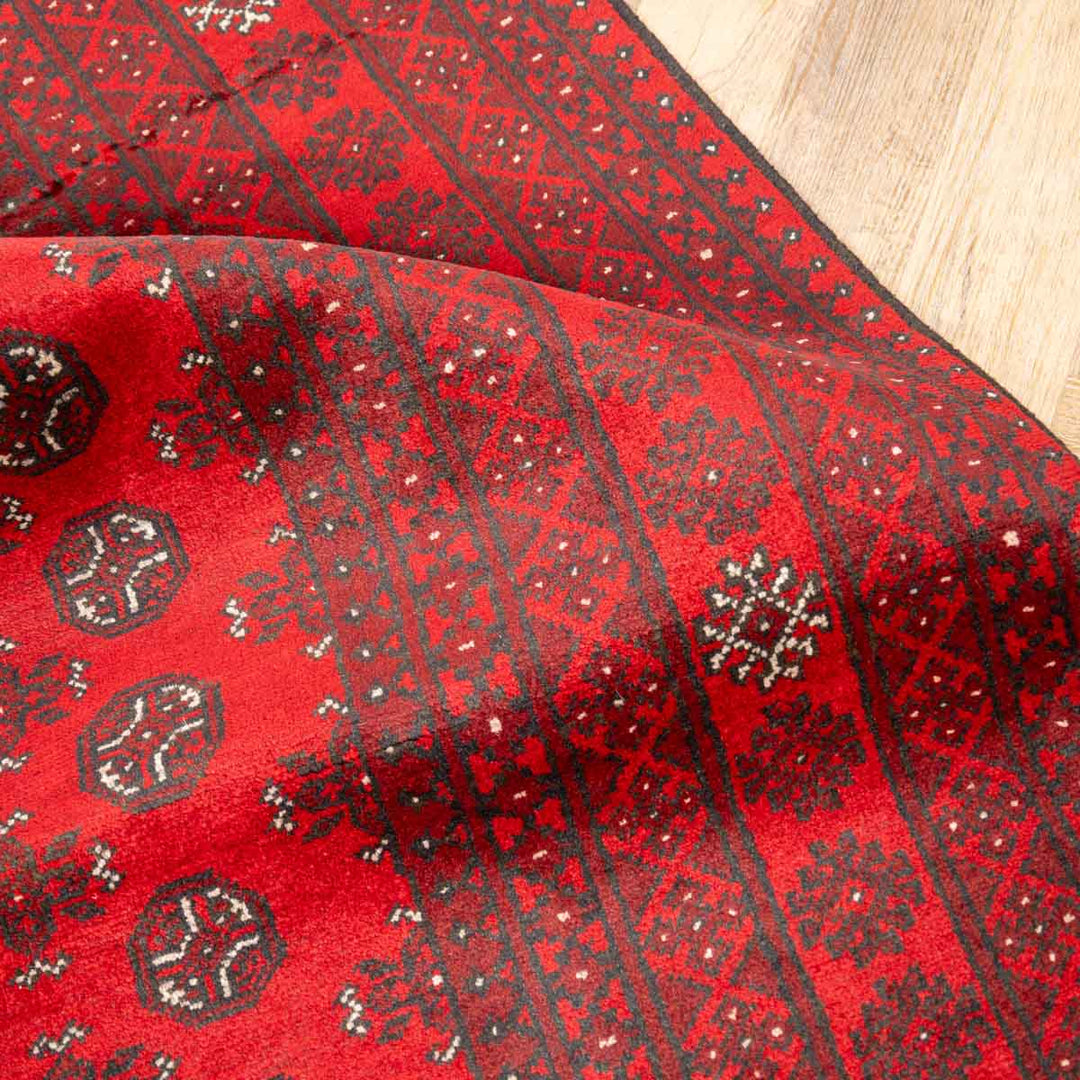 שטיח אפגני בוכרה 00 אדום 244*163 | Bokhara Rug