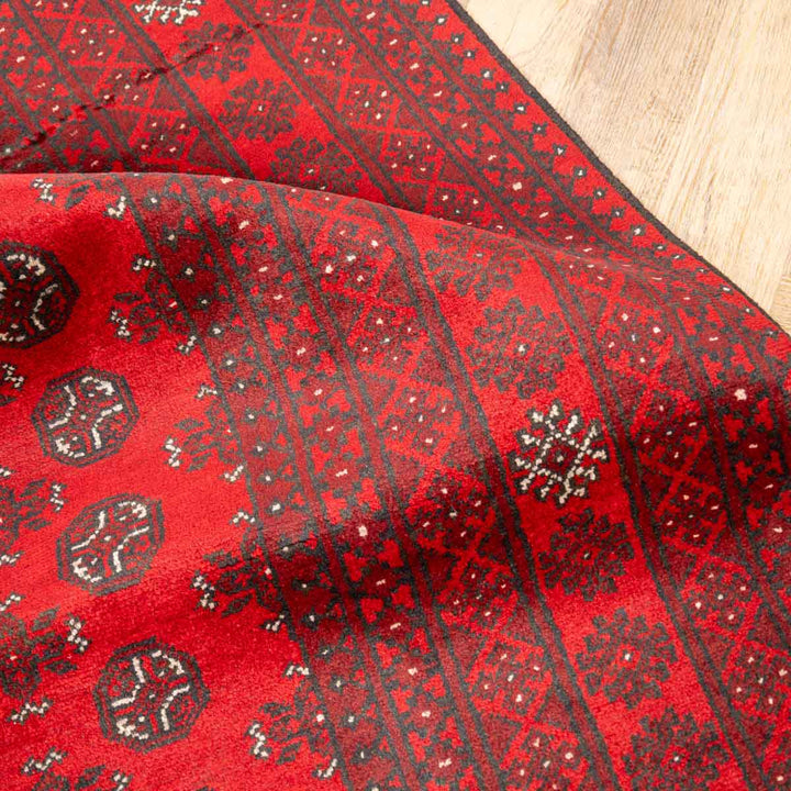 שטיח אפגני בוכרה 00 אדום 244*163 | Bokhara Rug