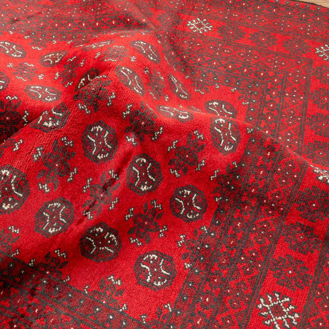 שטיח אפגני בוכרה 00 אדום 244*163 | Bokhara Rug
