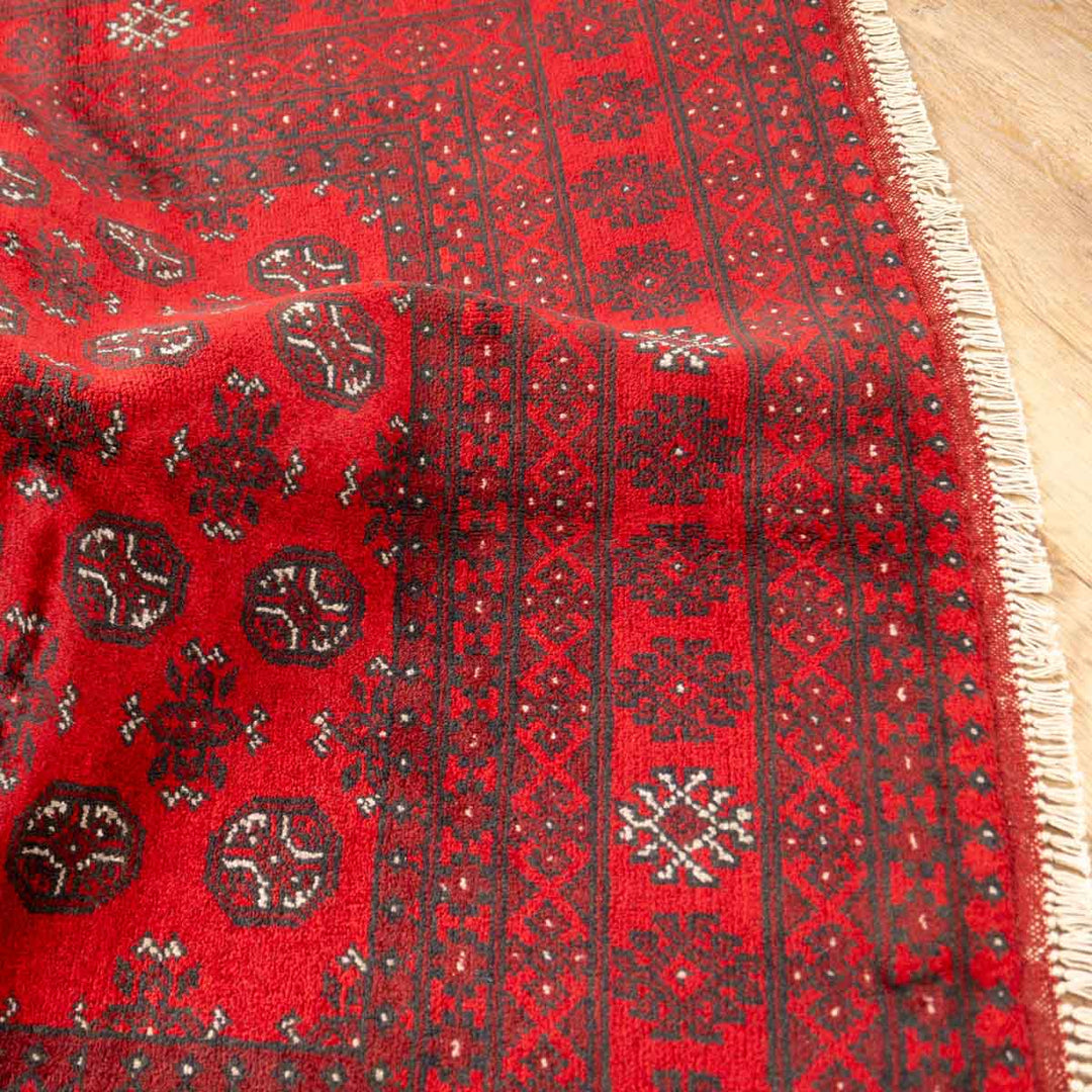 שטיח אפגני בוכרה 00 אדום 244*163 | Bokhara Rug