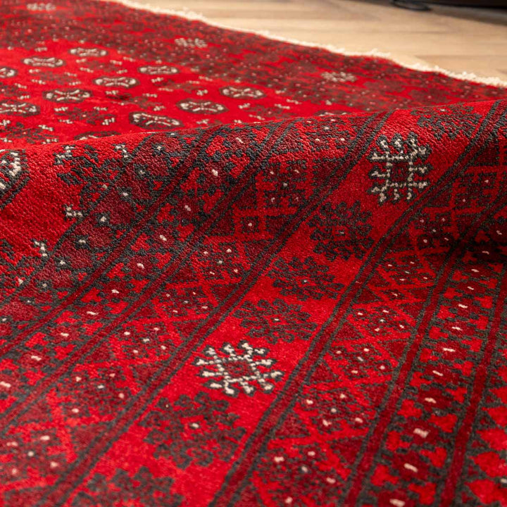 שטיח אפגני בוכרה 00 אדום 244*163 | Bokhara Rug