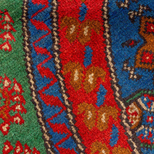 שטיח אפגני בוכרה עגול 00 אדום/כחול 195*194 | Bokhara Rug