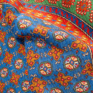 שטיח אפגני בוכרה עגול 00 אדום/כחול 195*194 | Bokhara Rug