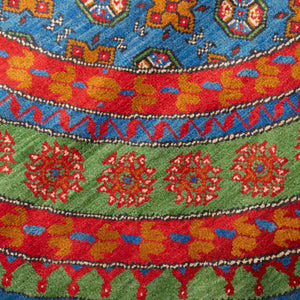 שטיח אפגני בוכרה עגול 00 אדום/כחול 199*197 | Bokhara Rug